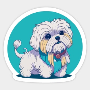 Maltese Dog Portrait Sticker